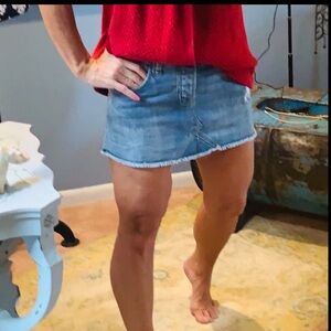 Vintage @90’s Auth.Roxy,Aged Denim Skirt,Excellent Condition,Collectible, Size S